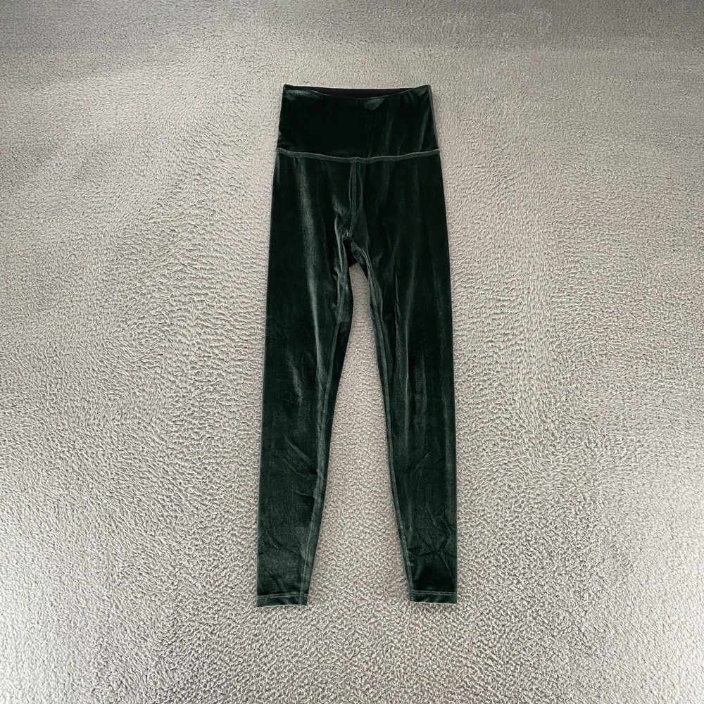 Beyond Yoga Leggings‎ Womens Small Green Velvet High Rise Stretch Activewear USA